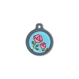 Blucky Blooming Rose Turquoise Blue Dog Tag large