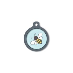 Blucky Bee Turquoise Blue Dog Tag large