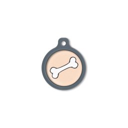 Blucky Bone Pastel Orange Dog Tag large