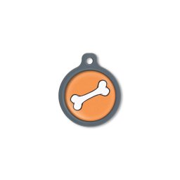 Blucky Bone Orange Dog Tag large