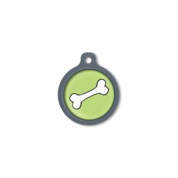 Blucky Bone Lime Green Dog Tag large