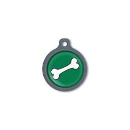 Blucky Bone Dark Green Dog Tag large