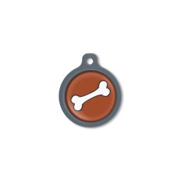 Blucky Bone Brown Dog Tag large
