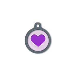 Blucky Heart Pastel Purple Dog Tag large