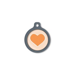 Blucky Heart Pastel Orange Dog Tag large