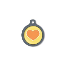 Blucky Heart Yellow Dog Tag large