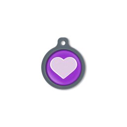 Blucky Heart Purple Dog Tag large