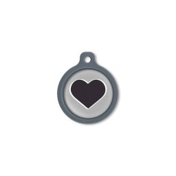 Blucky Heart Grey Dog Tag large