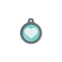 Blucky Heart Turquoise Green Dog Tag large