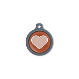 Blucky Heart Brown Dog Tag large