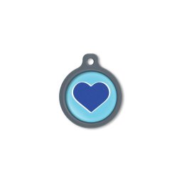 Blucky Heart Turquoise Blue Dog Tag large