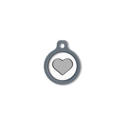 Blucky Heart White Dog Tag medium