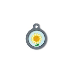 Blucky Sunflower Pastel Turquoise Dog Tag medium