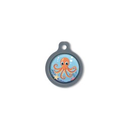 Blucky Octo Turquoise Blue Dog Tag medium