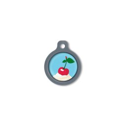 Blucky Sweet Cherry Turquoise Blue Dog Tag medium