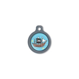 Blucky Pirate Turquoise Blue Dog Tag medium