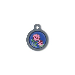 Blucky Blooming Rose Dark Blue Dog Tag medium