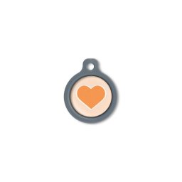 Blucky Heart Pastel Orange Dog Tag medium