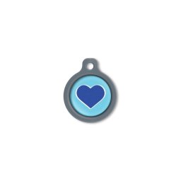 Blucky Heart Turquoise Blue Dog Tag medium