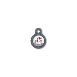 Blucky Unicorn White Dog Tag small