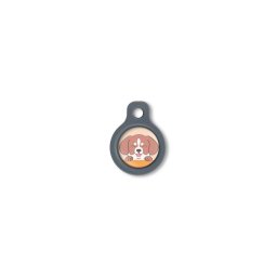 Blucky Happy Pup Pastel Orange Dog Tag small