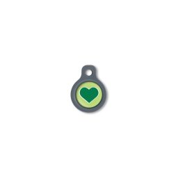 Blucky Heart Lime Green Dog Tag small