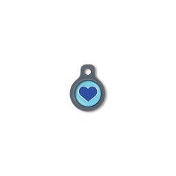 Blucky Heart Turquoise Blue Dog Tag small