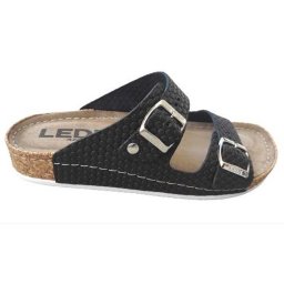 LEDI Ni br papucs 92/D5, fekete struktrlt, csatos