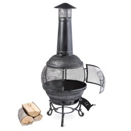 Blumfeldt Flavius, kerti kandalló, öntvény, 140 cm, ezüst (GDI3-Flavius)