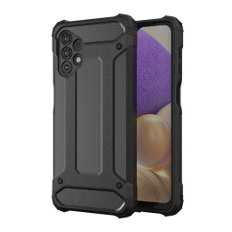 Defender szilikon telefonvédő (ütésállóság, légpárnás sarok, fémhatás) FEKETE Samsung Galaxy A33 5G (SM-A336)