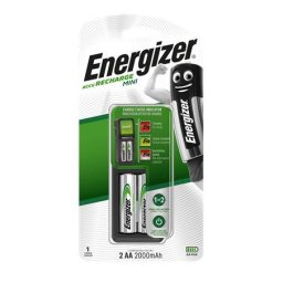 ENERGIZER Elemtöltő, AA ceruza/AAA mikro, 2x2000mAh, ENERGIZER "Mini"