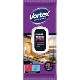 VORTEX Nedves törlőkendő, konyhai, 48 db, VORTEX