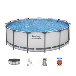 Bestway 457x122cm fémvázas medence 3m3/h vízforgatóval 56438 Steel Pro Max
