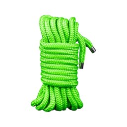 Ouch! - sötétben világító bondage kötél (10 m, zöld)