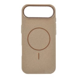Szilikon telefonvédő (műanyag hátlap, kameravédő, MagSafe, csillogó) BARNA Apple iPhone 17 Air
