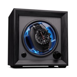 Klarstein Brienz 1, órafelhúzó, 1 óra, 4 üzemmód, fa megjelenés, kék belső világítás (WW3-UhreBrien1-BK)