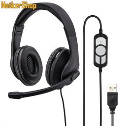 Hama USB-300 (139924) fekete mikrofonos fejhallgató headset