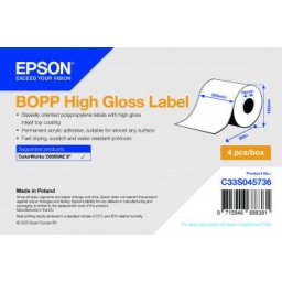 BOPP magasfényű címke, 203mm x 68m, Cont.R