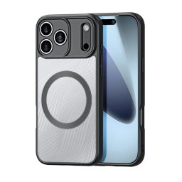 DUX DUCIS AIMO szilikon telefonvédő (ütésállóság, kameravédő, MagSafe, hullám) FEKETE Apple iPhone 17 Pro