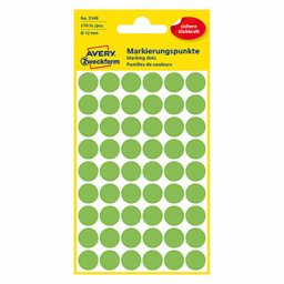 Avery Zweckform címkék 12mm, neonzöld, 54 címke, filctoll, 5 darabos csomag, 3149, kézíráshoz