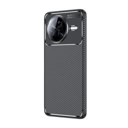 Szilikon telefonvédő (ütésállóság, légpárnás sarok, karbon minta) FEKETE Xiaomi Poco F7 Ultra