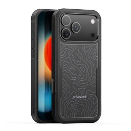 DUX DUCIS SHLD defender szilikon telefonvédő (erős ütésállóság, MagSafe, terep minta) FEKETE Apple iPhone 17 Pro