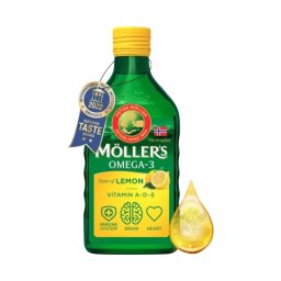 Möller's Omega-3 halolaj citrom ízesítéssel 250ml