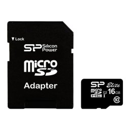 Secure Digital Card Micro 16GB Silicon Power Elite Class10 UHS-I SP016GBSTHBU1V10SP