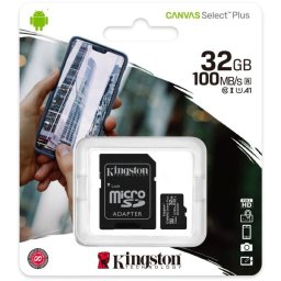 Secure Digital Card Micro 32GB Kingston Canvas Select Plus Class10 UHS-I SDCS2/32GB