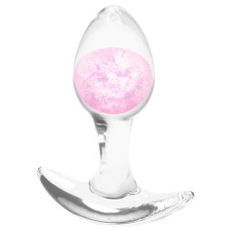 NS Novelties - átlátszó butt plug - S (pink)