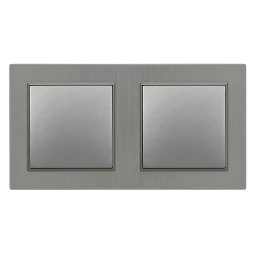 Nova kettős kereszt kapcsoló 10A 250V 107 szürke dupla kerettel