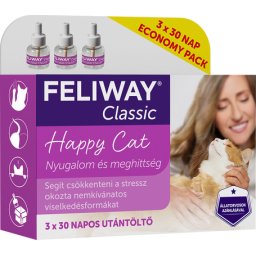 Feliway Classic utántöltő folyadék nyugtató párologtató készülékhez macskáknak (3 tégely = 3 x 48 ml)