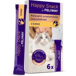 Happy Snack by Feliway nyugtató krémes jutalomfalat macskáknak - Csirkés (3 doboz ~ 18 tasak ~ 18 x 15 g) 270gr