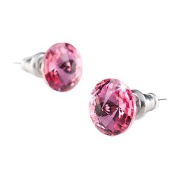 ART CRYSTELLA Fülbevaló, rózsaszín SWAROVSKI(R) kristállyal, csúcsos, 8 mm, ART CRYSTELLA(R)